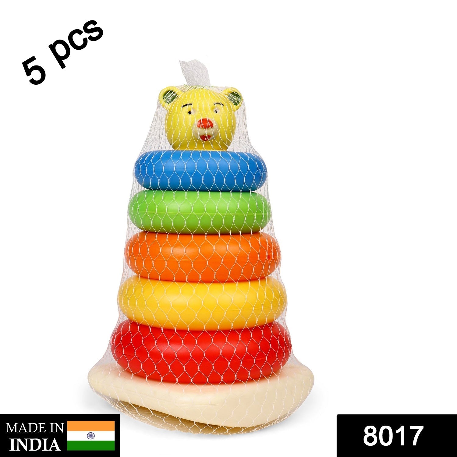 Plastic toy with rings for stacking and learning. Plastic toy with rings for stacking and learning.